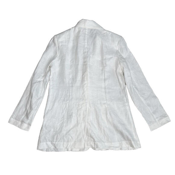 iRoo Flax Linen Two Button Blazer "To The Supreme Being" Embroidered Pocket - Picture 5 of 8